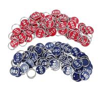 Housoutil 100 pièces Étiquettes Numériques Alliage Aluminium avec Anneaux Porte-clés Identification Bagages et Clés pour Hôtels Salles de Sport Casiers et Voyage Résistantes et Étanches
