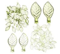 Housoutil 100 Pièces Feuilles Acryliques Transparent Printemps Nombre Feuilles Pendent Pendentifs Breloques Pour Colliers Album Plat Automne Petit Scrapbooking Charme Ancien Usine