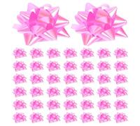 Housoutil 100 Pièces Nœuds d'emballage Étoile Rose en PP pour Décoration Présent et Voiture, 5 Cm, pour Occasions Spéciales et Décorations Maison Délicates