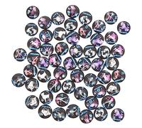 Housoutil 100pièces Cabochons Phosphorescents Ronds Verre Cabochons Du à Motifs De Pour Bijoux Diy