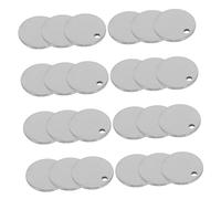 Housoutil 100pièces Étiquettes Vierges Rondes Métal Pour Estampage De Acier Inoxydable Supports Vierges à Graver Pour Porte-clés Et Étiquettes Pour Animaux De Compagnie