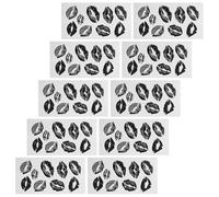 Housoutil 10feuilles Tatouages Éphémères pour Lèvres Autocollants Résistants à Eau pour Saint-valentin Cosplay et Fêtes