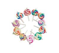 Housoutil 10pcs Breloques Sucette en Argile Polymère pour Téléphone Portable et Porte-clés, Texture Lisse, Décoration Originale pour Présent D'anniversaire ou Vacances Couleur Aléatoire