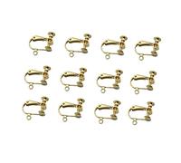 Housoutil 12 Pièces Clips Boucles Oreilles Non Percées Légères Ouvertes Dorées avec Trou pour Femmes Facile à Porter et Durable