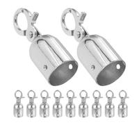 Housoutil 12 Pièces Crochet Acier Inoxydable avec Arrêt Cordon Embouts de Cordon Métalliques avec Mousqueton pour Barrières et Protection de Balustrade Accessoires de Sécurité Polyvalents