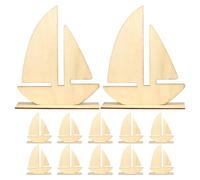 Housoutil 12 Pièces Découpes en Bois Non Finies Bateau Voilier Facile à Peindre Bois Naturel Stable pour Invitations et Célébrations Festives