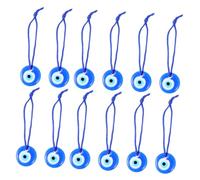 Housoutil 12 Pièces Pendentifs Œil Bleu Verre Hamsa Perles Protection Maison Négative Décoration