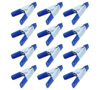 Housoutil 12 Pièces Petit Ensemble de Pinces à Ressort Métalliques Bleues Compactes
