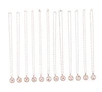 Housoutil 12pièces Lot De Colliers Signes Du Bijoux Mode Femmes Filles Astrologie Accessoire Quotidien Fête