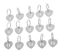 Housoutil 15 Pièces Acier Inoxydable Étiquettes Numérotées avec Anneaux | Identification Claire, Format 2,50x2,50x0,10cm, Usage Intérieur et Extérieur