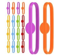 Housoutil 18 Étiquettes Marqueurs de Boissons en Silicone Extensible, Anneaux Identificateurs Antidérapants pour Verres à Vin, Bière et Cocktail, Réutilisables, Lot de 3x6 Pièces pour Fêtes