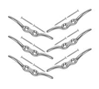 Housoutil 18 Pcs Taquet Marin en Acier Inoxydable à Double Corne, Argenté | Trous de Fixation Prépercés, Surface Polie, pour Yachts et Bateaux Utilitaires