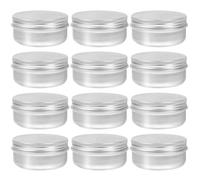 Housoutil 18pcs Petite Boîte en Aluminium Argentée Ronde Couvercle, Surface Lisse et Étanchéité, pour Rangement Cosmétique et Épices Environ 50g