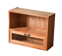 Housoutil 1Pièce Organiseur De Bijoux Bois Rétro avec Cabinet Cosmétique pour Rangement Élégant