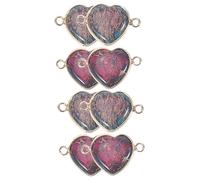 Housoutil 2 Ensembles Charms Précieuse Forme De Cœur Pour Diy Accessoires De Bracelet Avec Double 4 Pièces * 2