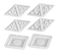 Housoutil 2 Ensembles Moule Silicone Résine Pyramide Flexible pour Bougies Supports Creux Lune Cœur Kit DIY Décor
