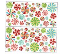 Housoutil 2 Feuilles Sticker Mural Bonbons De Noël Décalcomanies De Fenêtre De Stickers Muraux Cannes De Bonbon Autocollant De Fenêtre De Bonbons Pvc Fais Le Toi-même Étage
