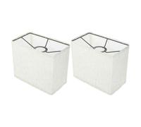 Housoutil 2 Pcs Remplacement d'abat-jour en tissu rectangulaire en lin beige, E27, ouverture 4,2 cm, pour lampe sur pied de salon et chambre