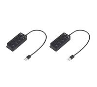 Housoutil 2 Pièces 4 Adaptateur USB séparateur USB 3.0 Un hub Port hub Chargeur de téléphone concentrateur connecteur de périphérique Intelligent Station de Charge 12a