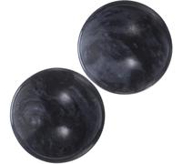 Housoutil 2 Pièces Boules de Santé en Jade Noir pour Mains et Corps, Balle de Massage Anti-stress, Stimule la Circulation, Décoration la Maison et Détente Devant la Télévision Couleur