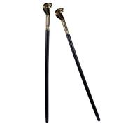 Housoutil 2 Pièces Canne Sceptre Or Tête de Serpent en Plastique pour Accessoires Déguisement Halloween, Bâton Punk Décoratif pour Fêtes Costumées