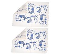 Housoutil 2 pièces Céramique Poterie Haute Température Décor Sous Glaçure Résistant Feu pour DIY Tasses Assiettes Bols Motif Poisson Fleur