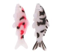 Housoutil 2 Pièces Décoration Aquarium Poisson Réaliste en PVC, Modèle de Poisson Koi pour Aquarium et Jardin, Accessoire Polyvalent pour Embellir Votre Vivier ou Intérieur