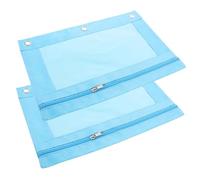 Housoutil 2 Pièces étui à Crayons en Toile classeur Fermetures à glissière Papeterie Sac Cas Trousse Scolaire Pot à Crayon Pochette à Crayon en Nylon Crayon Transparent plumier PVC Ciel Bleu