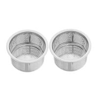 Housoutil 2 pièces Filtre Évier Inoxydable avec Poignée Panier Drainant Acier Inox Crépine Cuisine Colmatage Maille Fine pour Évier Lavabo Installation Facile