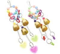 Housoutil 2 Pièces Mâcher pour Perroquets Clochette en Métal Suspendue, Résistant aux Morsures, pour Oiseaux de Compagnie Boucle Pratique