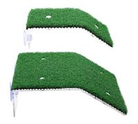 Housoutil 2 Pièces Plateforme de Repos pour Tortues Solide et Multifonctionnelle en Acrylique Vert Rampe d'escalade et Deux Ventouses, Pelouse de Simulation pour Vivarium et Aquarium