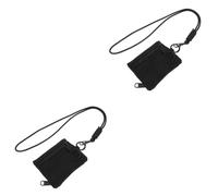 Housoutil 2 Pièces Pochette Suspendue Multifonction Oxford avec Lanière Sac de Rangement pour Écouteurs et Cartes pour Randonnée et Activités de Plein Air Noir