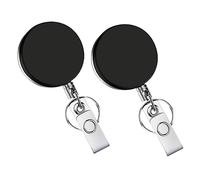 Housoutil 2 Pièces Porte Badge Rétractable et pour Clés et Cartes Identité Clip de Ceinture Sécurisé Design Pratique pour Transport de Cartes de Visite et Instantané Aux Badges