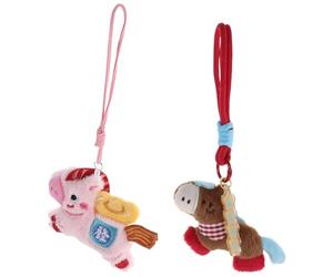 Housoutil 2 Pièces Porte-clés Cheval en Peluche Léger et Polyvalent pour Téléphone Portable, Breloque Mignonne pour Aventures en Plein Air et Fêtes de Festival