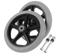 Housoutil 2 Pièces Roues Solides Sûres et Fiables en Plastique et Métal pour Fauteuil Roulant Roues Flexibles, Résistantes à L'usure Usage Quotidien