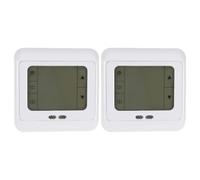 Housoutil 2 Pièces Thermostat Programmable Numérique pour Chauffage Écran Tactile Blanc, Boîtier PC Mini, 220v 50/60hz, 6 Périodes Quotidiennes pour Systèmes de Chauffage au Sol