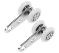 Housoutil 2 Poulies Doubles pour Rideaux Petite Taille Nylon et Fer Glissement Fluide Roulements Quincaillerie pour Portes Coulissantes Remplacement Roulettes Fenêtres Supporte