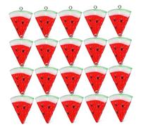Housoutil 20 pièces Lot de Breloques Mini Tranches de Pastèque Résine Charmes Fruits Réalistes pour Création Bijoux Bracelets Boucles Oreilles Colliers DIY