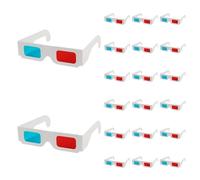 Housoutil 20 Pièces Lunettes Vidéo 3D en Papier et Plastique Réutilisables et Portables pour Cinéma et Films 3D Cadre Léger et Design Confortable
