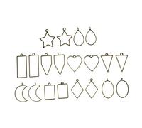 Housoutil 20 Pièces Modèle de pendentif rotatif cadre évider les pendentifs pour moule géométrique fabrication de bijoux pendentifs décors de fabrication de bijoux alliage