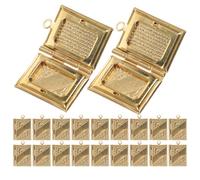 Housoutil 20 Pièces Pendentif Boîte Montre Gousset en Cuivre, Charme Bijoux Rectangulaire Doré, Style Livre Classique Antique, Décoration Miniature pour Création de Bijoux et Bracelets