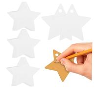 Housoutil 200 Pièces Étiquette Étoile à Cinq Branches Petites Étiquettes Petite Étiquette Étoile Étoiles Clé Plaine Étiquettes Suspendues Nursery Découper Blanche Papier