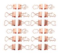Housoutil 24 Pièces Binder Clips Set Heart Cat Cactus Penguin Cherry Blossom Shapes Metal Paper Clamps For Office Home School Food DIY Photo And File Organization