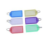 Housoutil 24 pièces Étiquettes Plastique Multicolores avec Porte-clés Étiquettes Identification pour Clés et Bagages Lot Pratique pour Organisation et Voyage