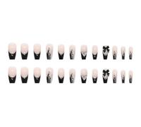 Housoutil 24 Pièces Faux Ongles en Abs Légers de Cœur Nœud Papillon 3d Brillant pour Décoration D'ongles Diy, pour Salons et Occasions Spéciales