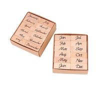 Housoutil 24 pièces Lot de DIY Mois et Lettres Caoutchouc pour Scrapbooking Décoration Journal et Album Kit Créatif Personnalisé pour Bricolage