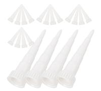 Housoutil 25 Embouts de Calfeutrage en Plastique pour Tubes de Mastic 100 Ml, Pièces de Rechange Compatibles Pistolet à Calfeutrer, Accessoires Solide pour Réparation Étanche et Application
