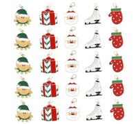 Housoutil 25 Pièces Pendentifs de Noël en Alliage, Accessoires Boucles D’Oreilles Pendantes DIY, Motifs Lutin, Père Noël, Moufles, Chaussures de Ski et Coffret, Décoration Bijoux Festive