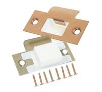 Housoutil 2ensembles Gâche De Porte Extérieure Avec Obturateur De Trou Plaque Acier Inoxydable Pour Cache-pêne Dormant Kit De Réparation Pour Cache-plaques Et Renfort De Porte