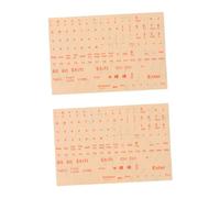 Housoutil 2feuilles Autocollants Clavier Anglais Complets Couvre-Touches Pc Portable Et Bureau Autocollants Transparents Orange Application Facile Et Retrait sans Trace